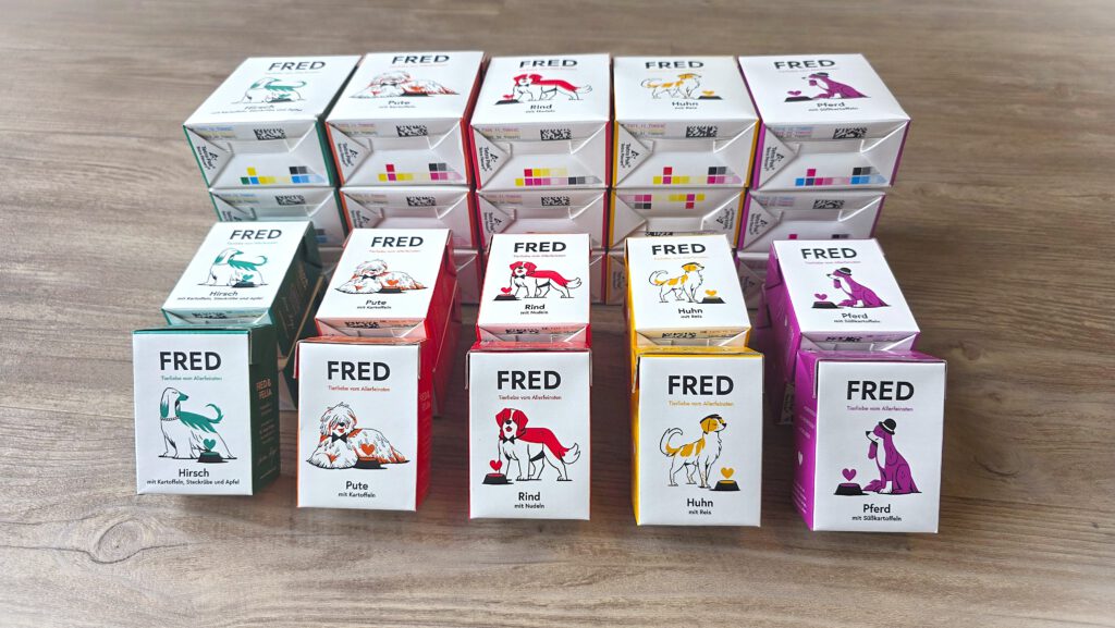 Verpackungen von FRED Nassfutter von Fred & Felia im Überblick